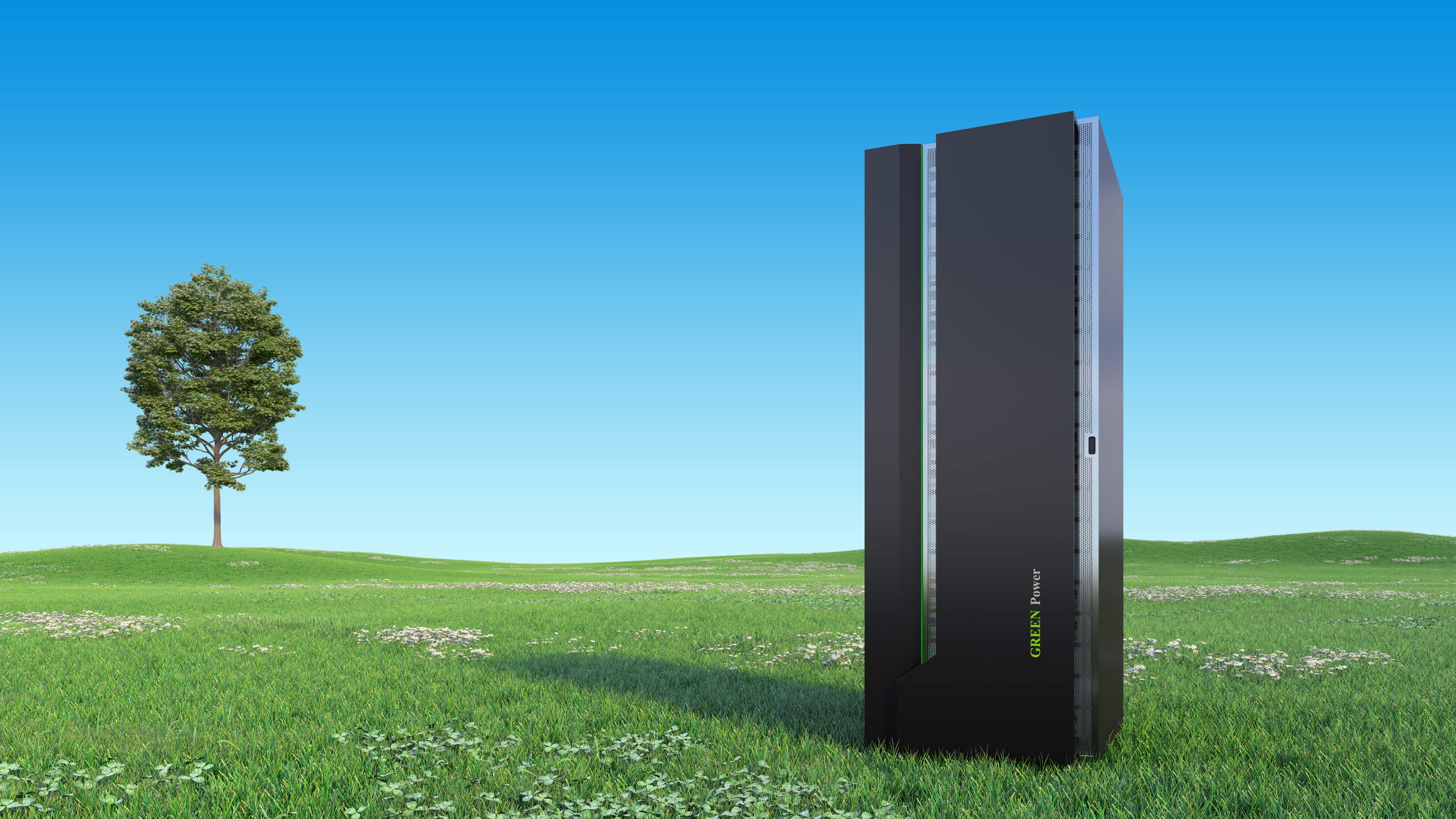 data storage next to a tree