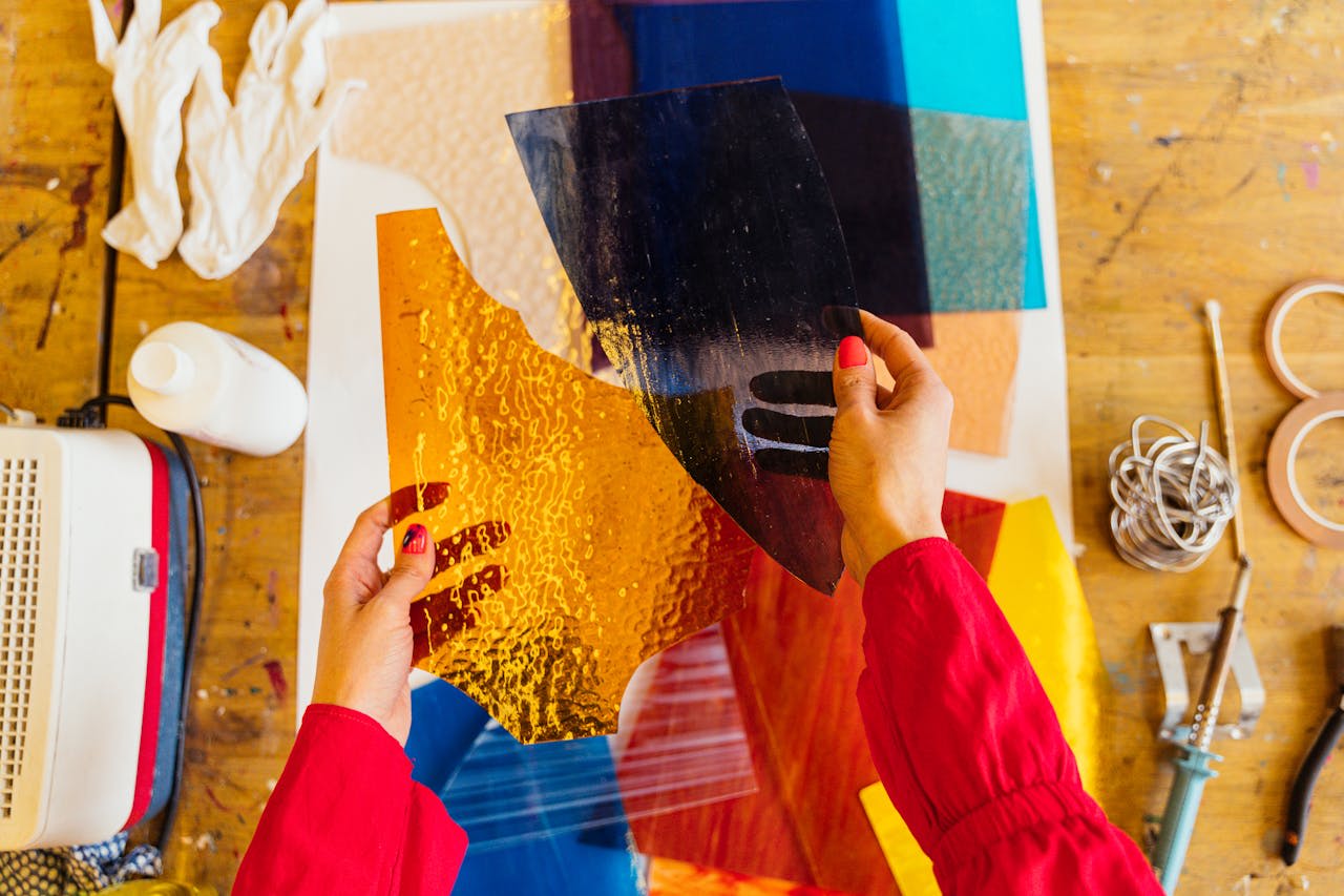 https://www.pexels.com/photo/hands-holding-pieces-of-stained-glass-6768426/  Photo by Antoni Shkraba on Pexels