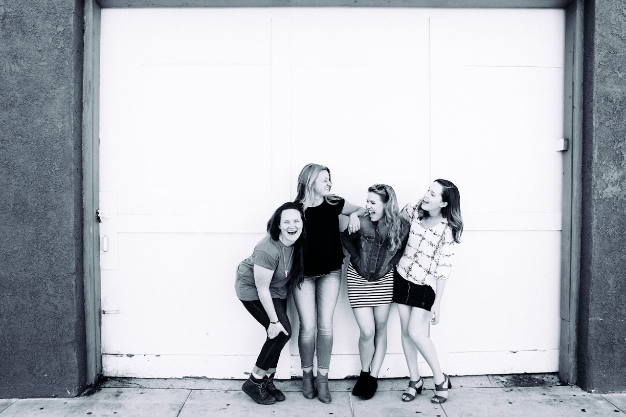 Photo by Hannah Nelson: https://www.pexels.com/photo/grayscale-photography-of-four-women-wearing-clothes-1065081/
