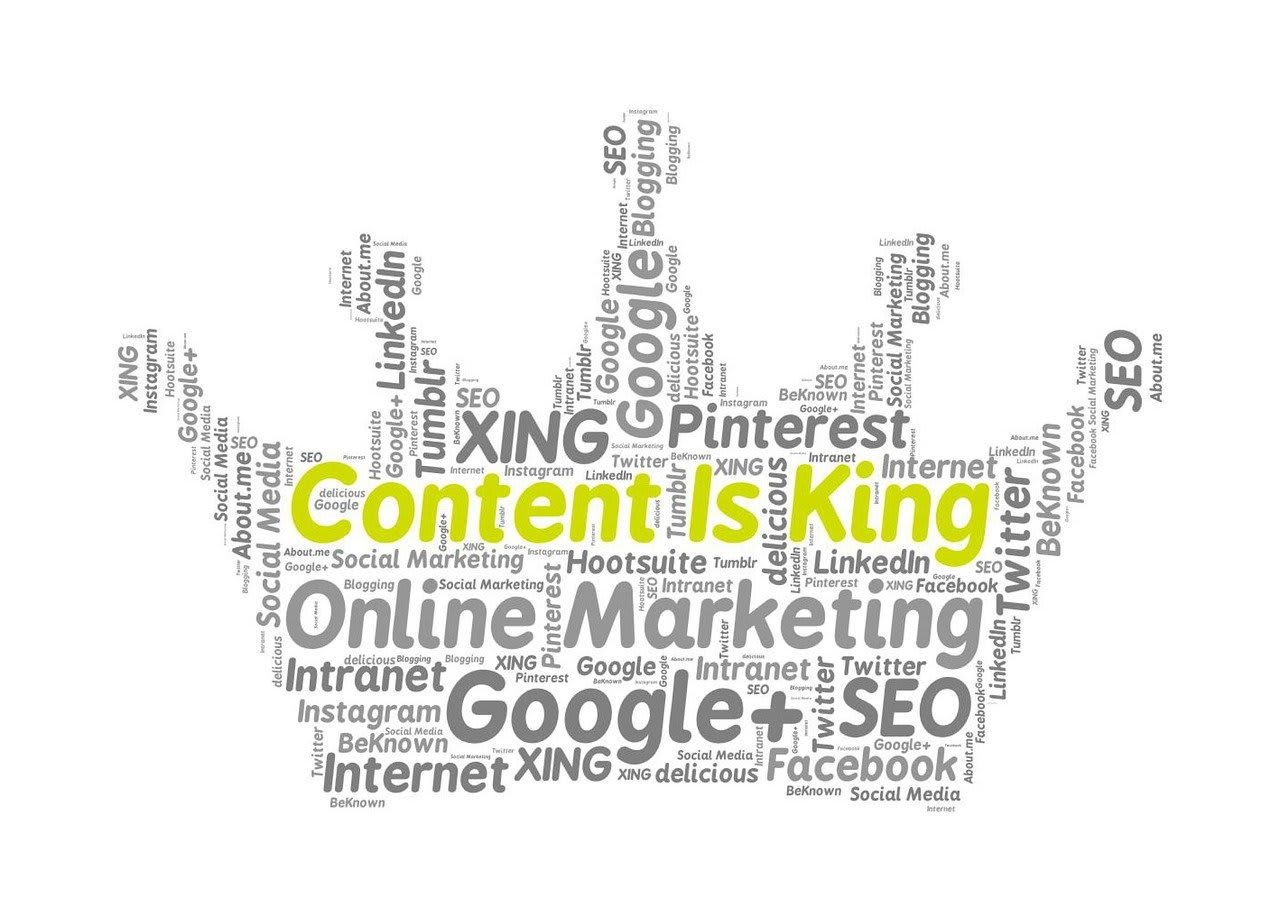 Pixabay: https://pixabay.com/illustrations/content-is-king-online-marketing-1132259/ Image by Suomy Nona from Pixabay