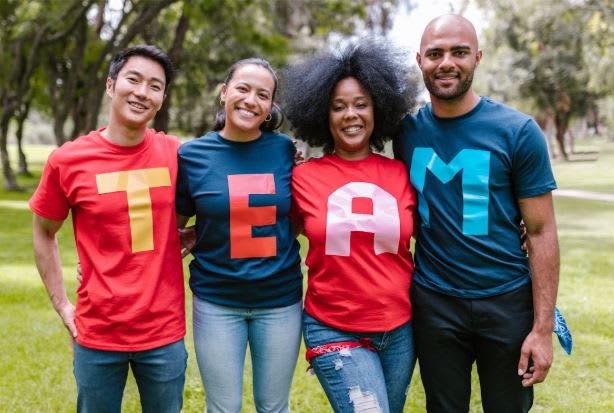 https://www.pexels.com/photo/group-of-people-wearing-shirts-spelled-team-7551442/ 