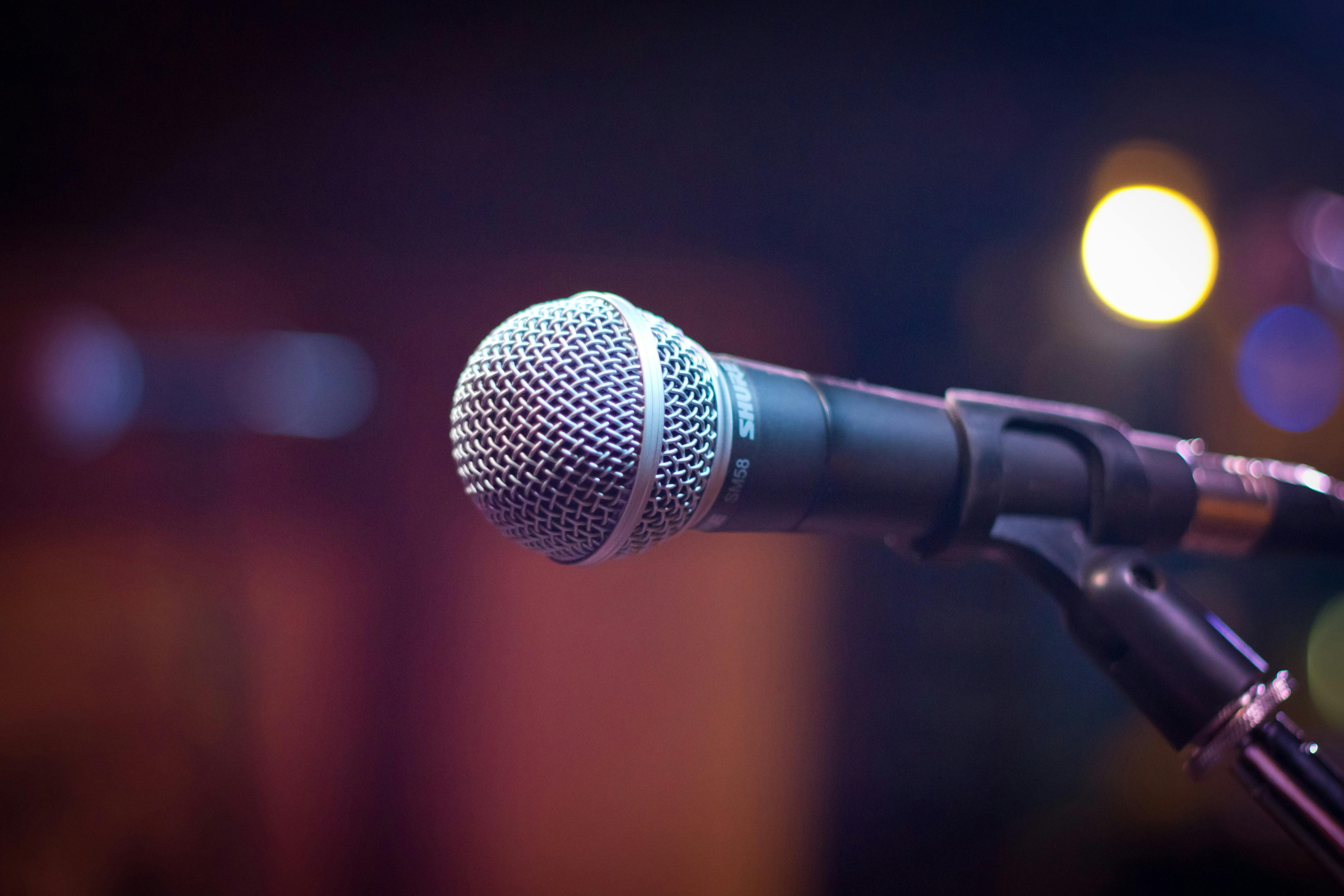 Photo by Pixabay: https://www.pexels.com/photo/black-and-gray-microphone-164829/ 