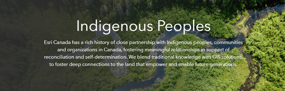 Esri Canada Indigenous Peoples landing page