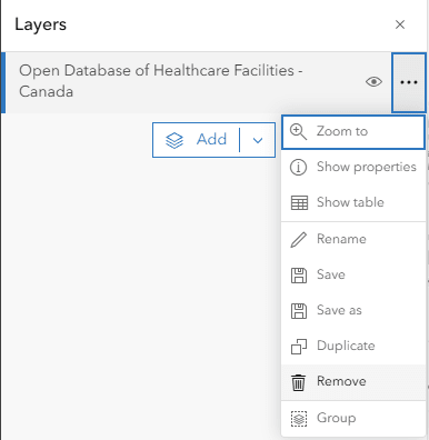 Removing layer from web map