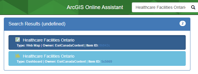 Search for web map or app