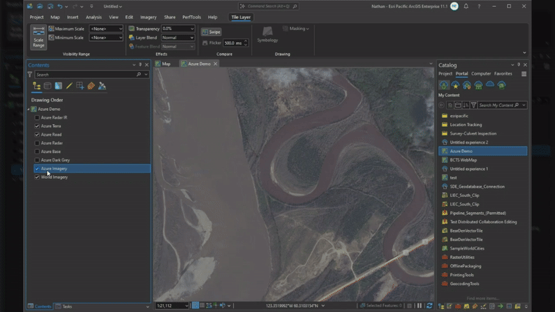 Azure Maps and Esri World Imagery Comparison