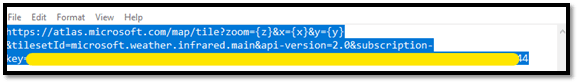 Screenshot of notepad with fully constructed URL