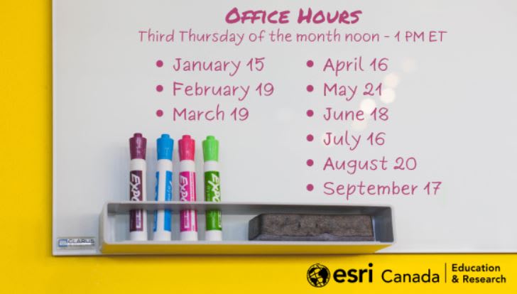 A whiteboard with markers on it and highlighting the days and times you can get drop-in help.