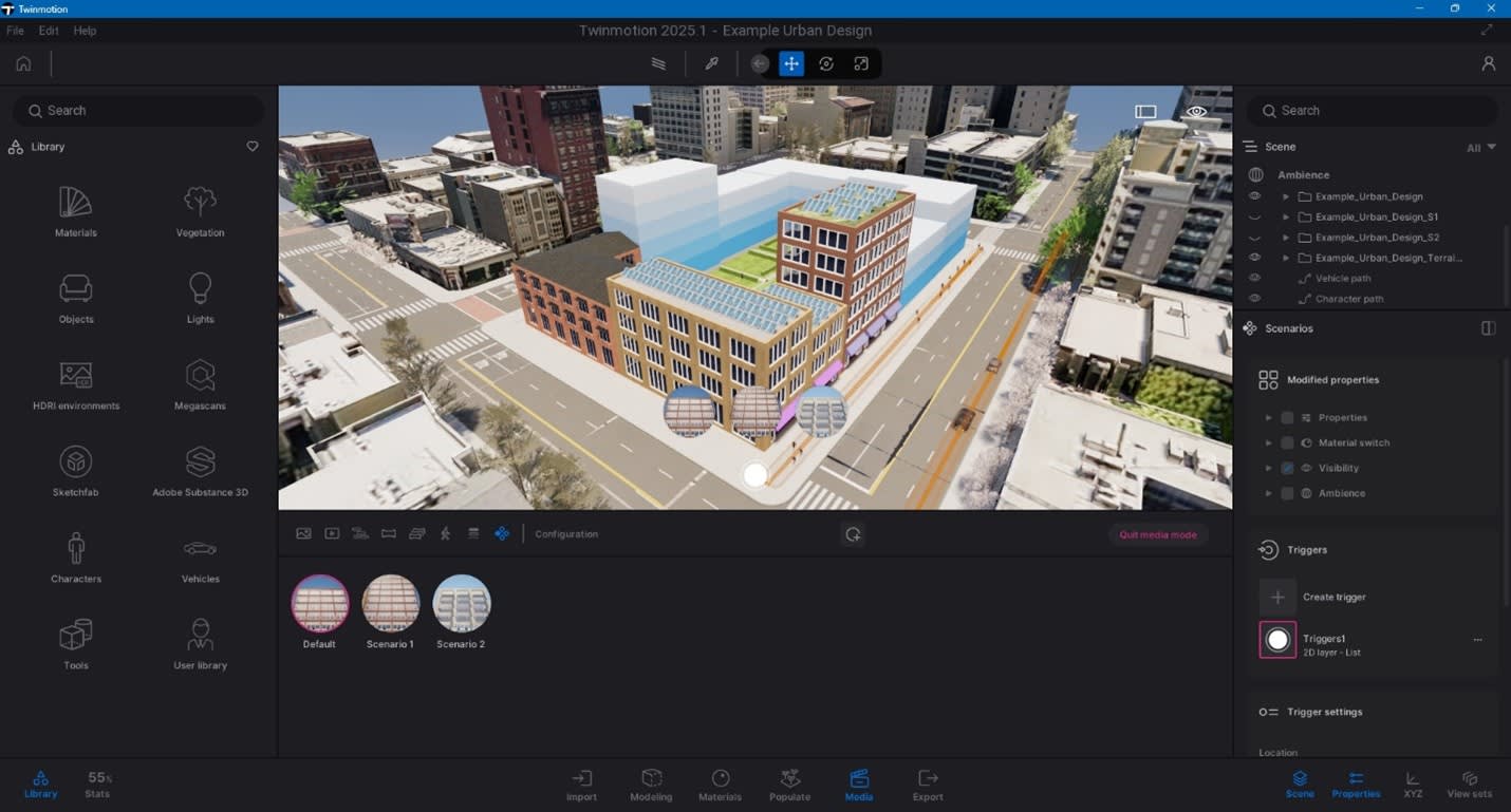 Create configurations to enable the ability to switch between scenarios