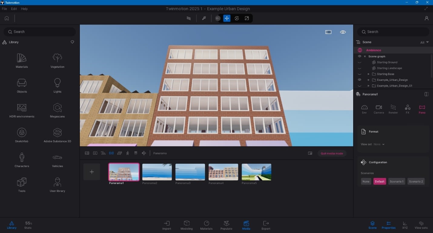 Create panoramas to enable the ability to jump between 360° viewpoints