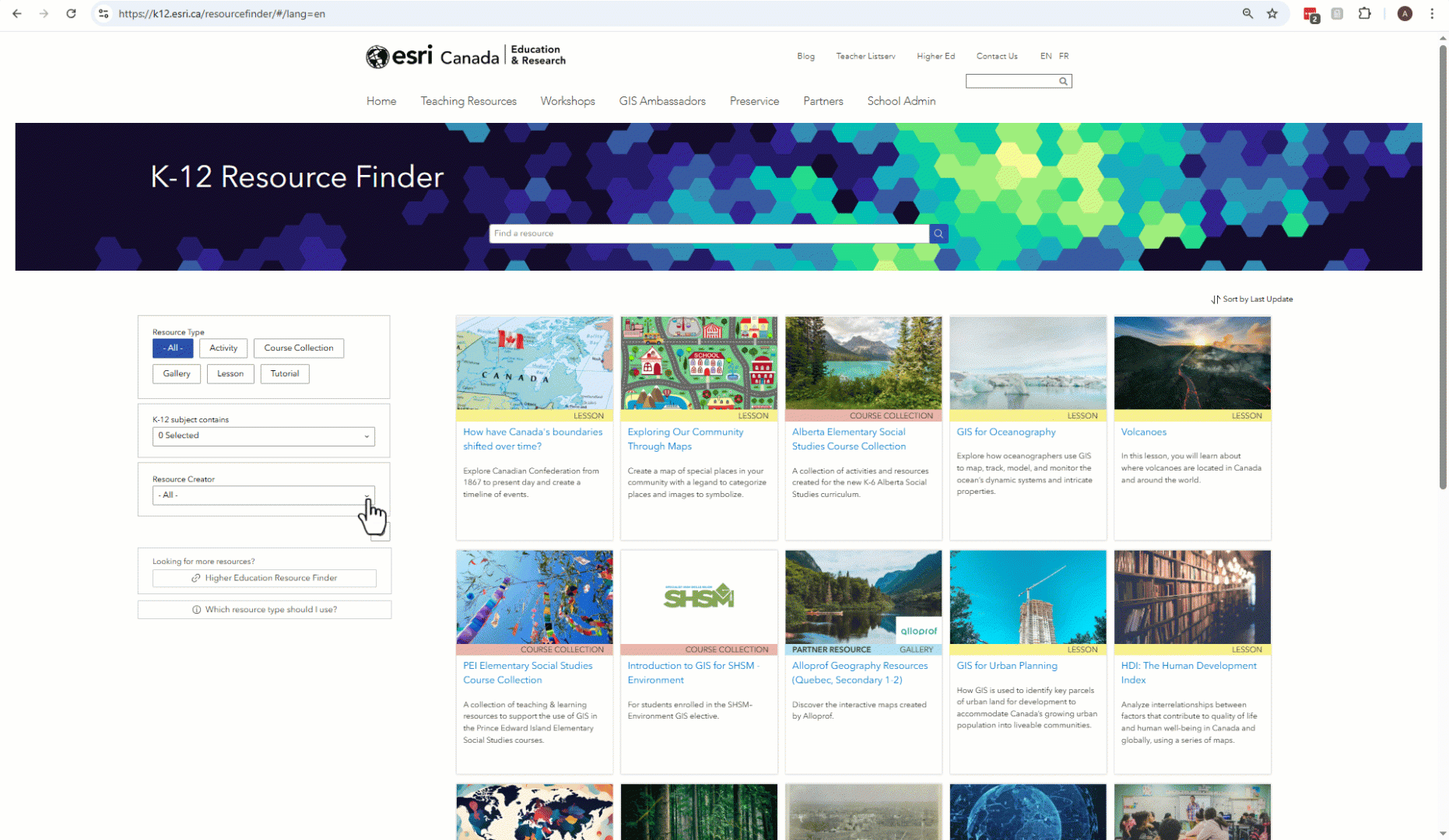 Gif shows how to access Partner resources in the Resource Finder.