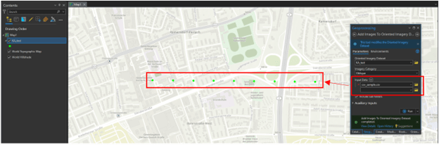 Resulting feature class after importing the images.
