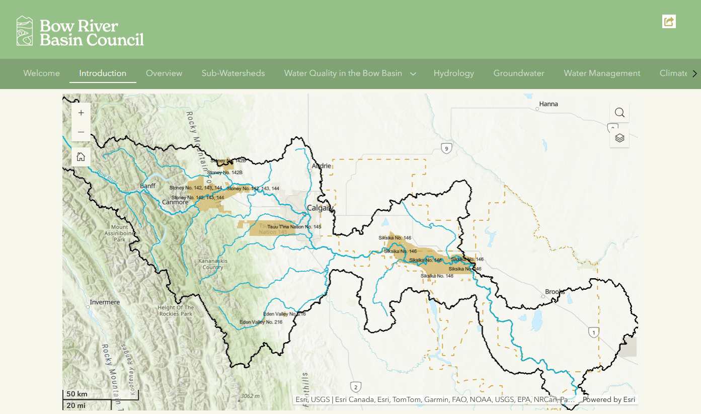 A living map of the Bow River watershed
