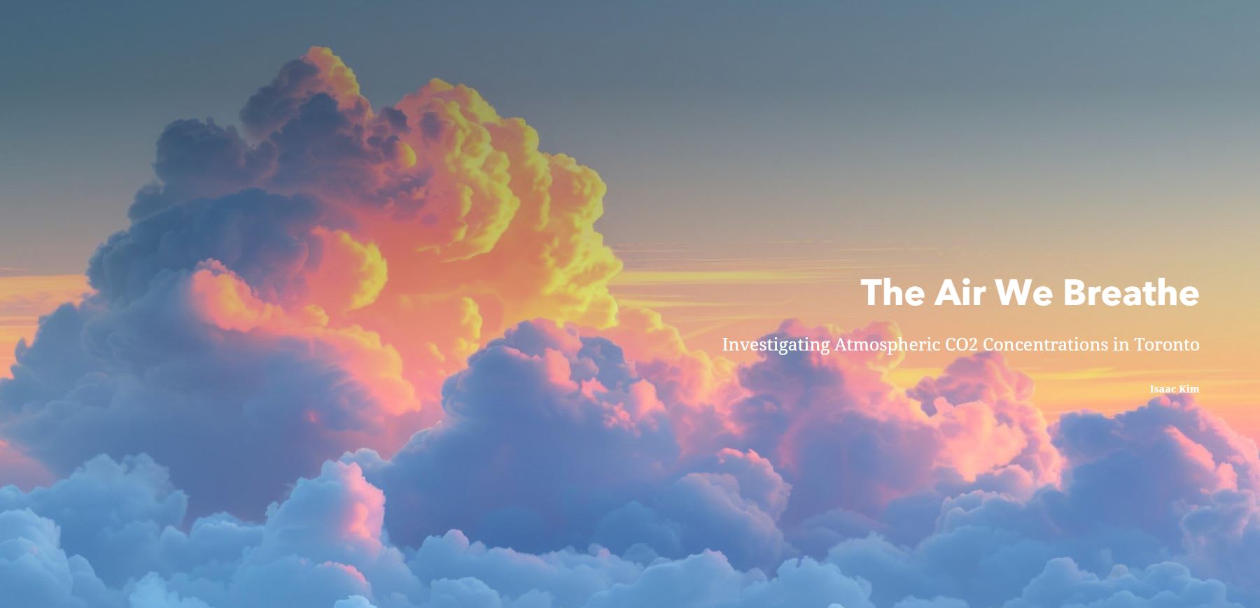 Clouds with the reflection of orange, blue and pink in the horizon.