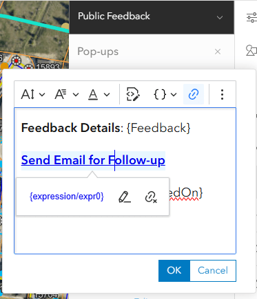 Image of linking the text to the attribute expression created previously.
