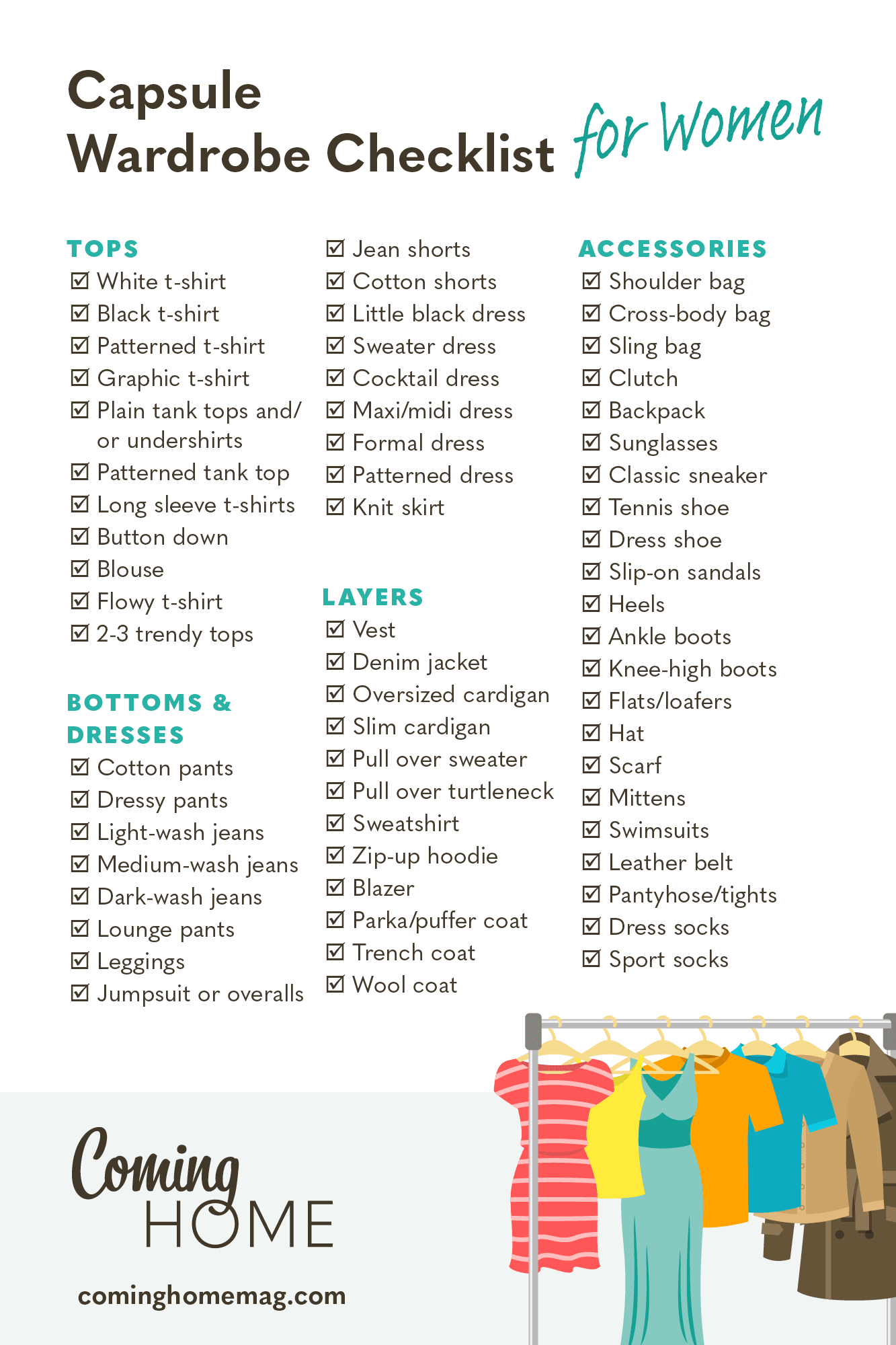 capsule wardrobe checklist for women