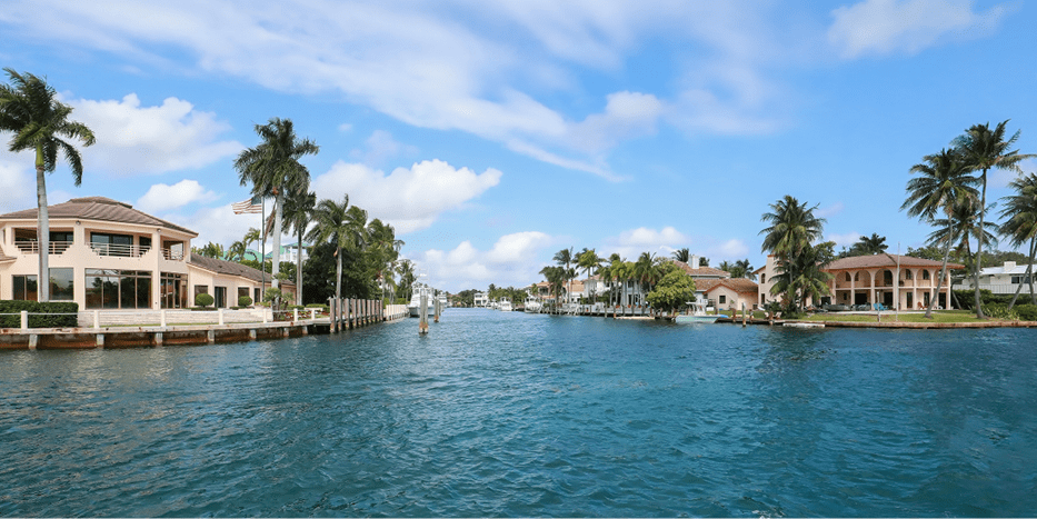 Waterway leading into neighborhood in Florida