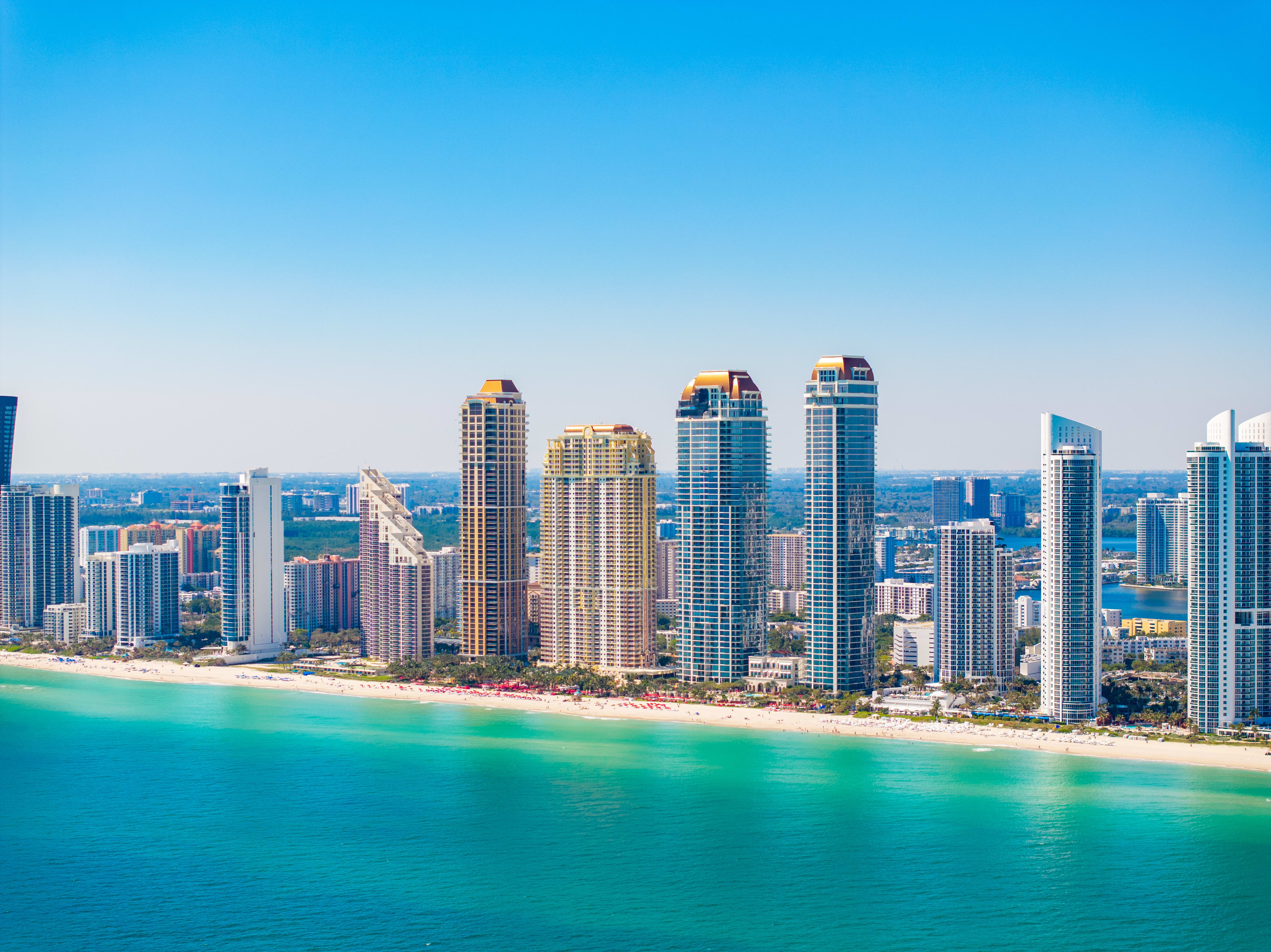 florida coastline with ocean and high-rise condos