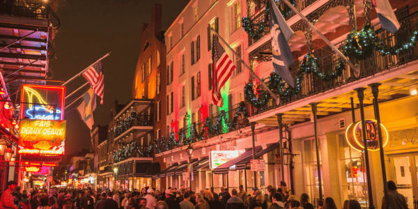New orleans french quartier for christmas stock photo