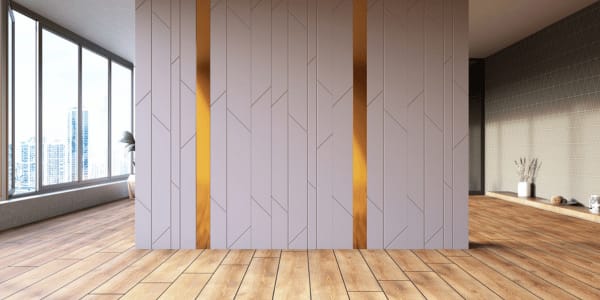 silver and gold metallic wallpaper in home