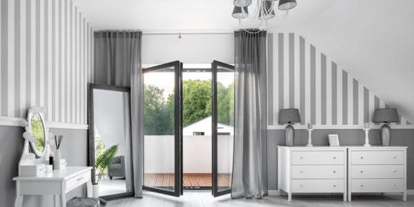 gray and white striped wallpaper