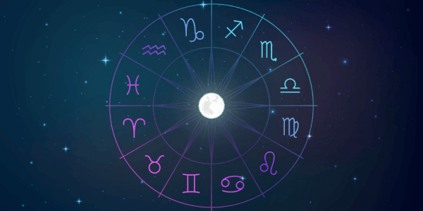Signs of the zodiac in night sky