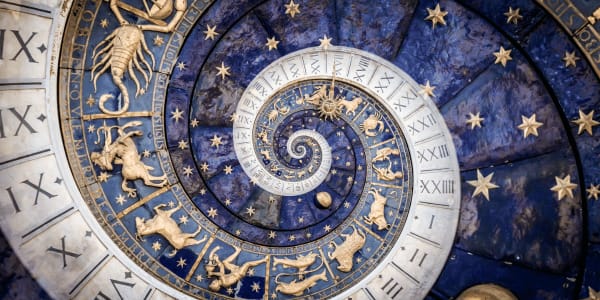 astrology image with star signs in circle