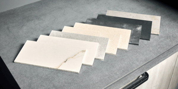 porcelain tile options in tile showroom