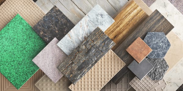 various types of colorful tile on countertop