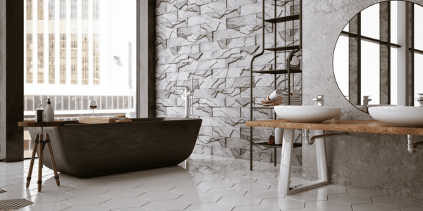 modern bathroom with tile