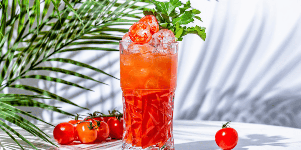 tomato spritz cocktail with parsley garnish