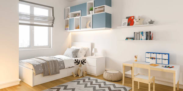 kids room decluttered and organized for back to school