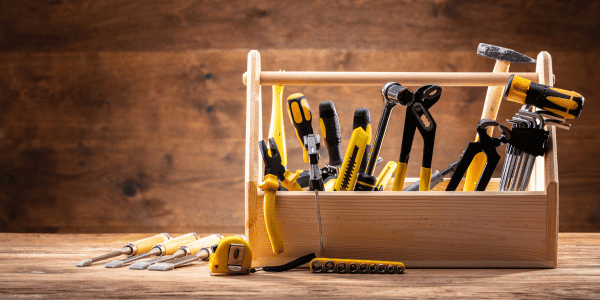 toolbox filled with basic homeowner tools