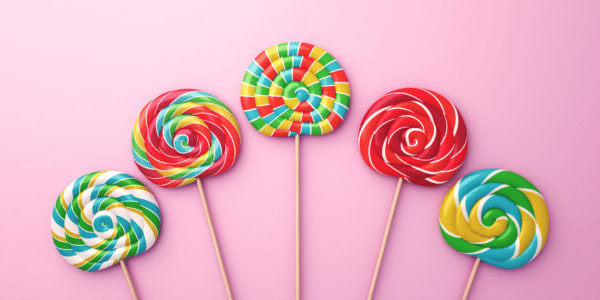 rainbow classic candy lollipops 