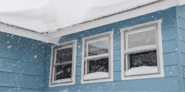 storm windows in snow storm