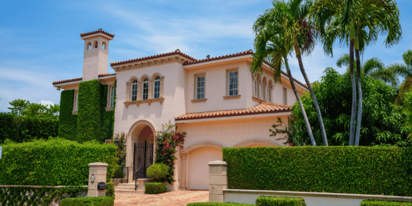 Mediterranean style House with palm trees