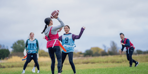 university team playing flag football