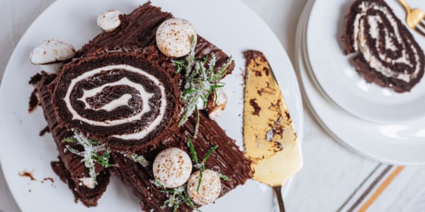 Boxing Day Yule log or bûche de Noël