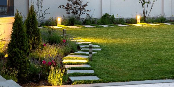 nice exterior lighting on front of home