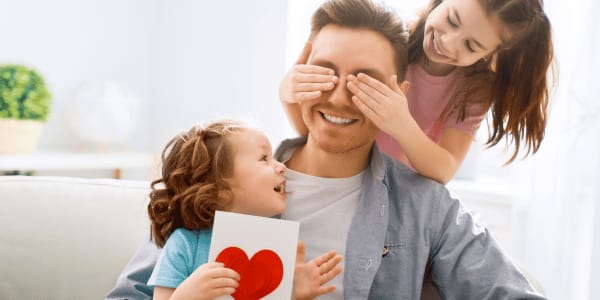 Father and two daughters on Father's Day