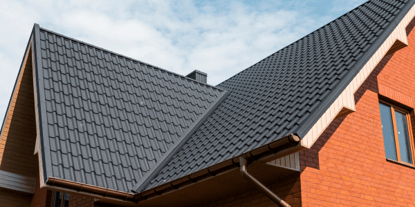close up of roof with gray shingles 