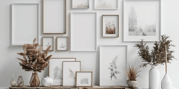 gallery wall above console table in home