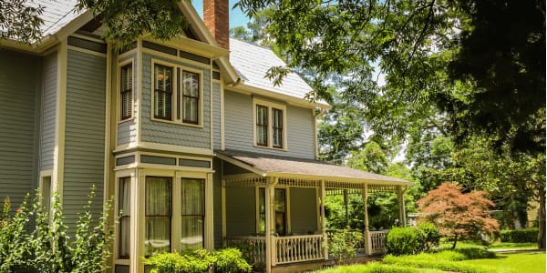 green Victorian home exterior