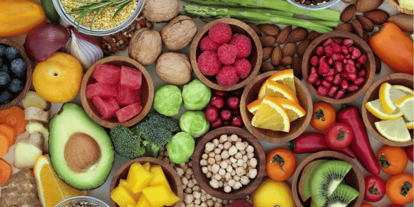 aerial view of superfoods