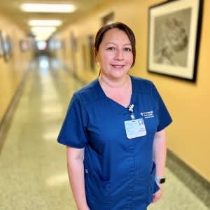 caregiver in scrubs