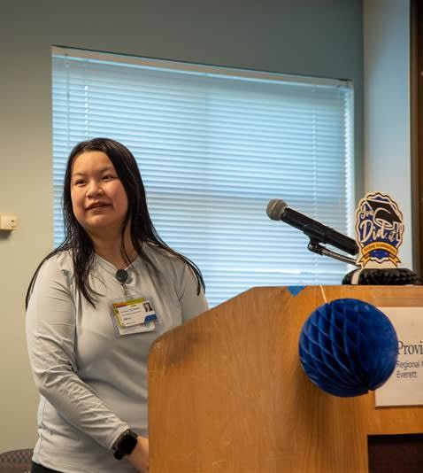Mary speaking at ProjectSEARCH graduation ceremony.