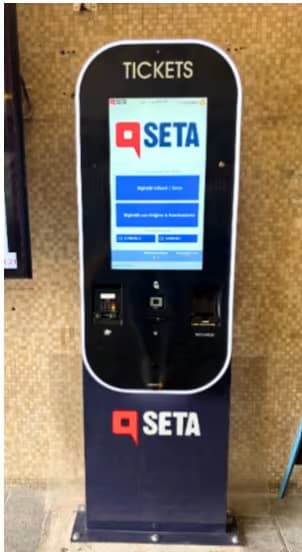 A DOT1 kiosk in Modena, Italy helps passengers purchase fares quickly and conveniently