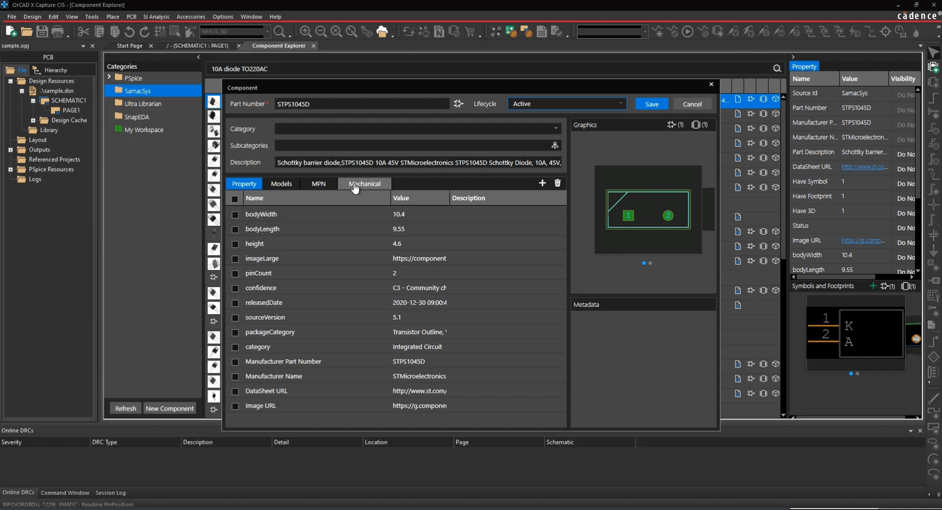 OrCAD X users can build footprints or search through third-party libraries.