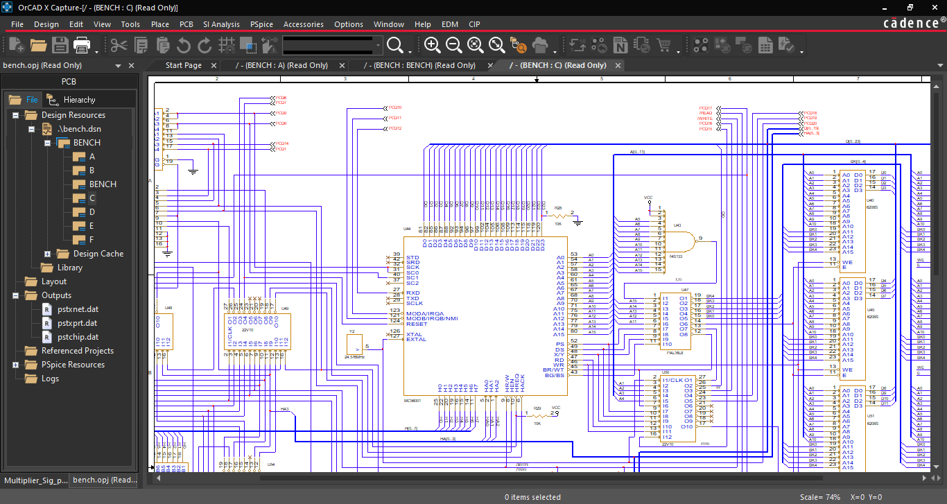 View of a schematic page in Capture viewer