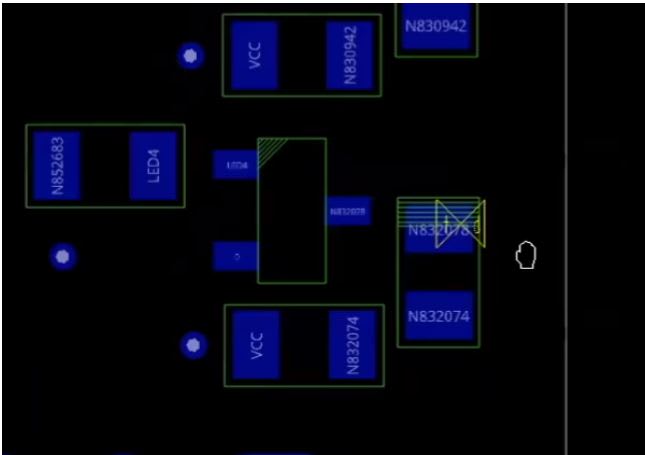 LED With 3D DRC violation on the right